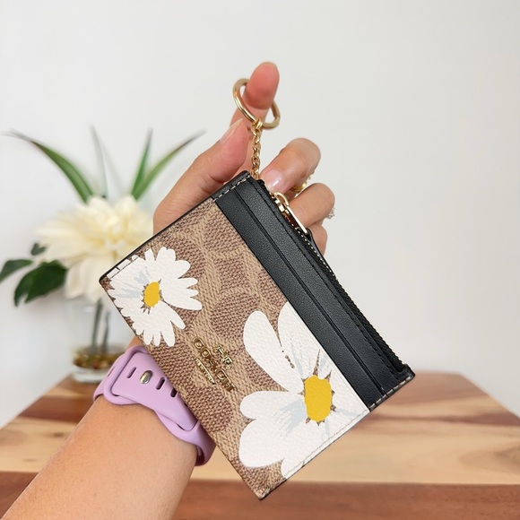 NWT Coach Mini Skinny Id Case In Signature Canvas With Floral Print - Picture 2 of 5